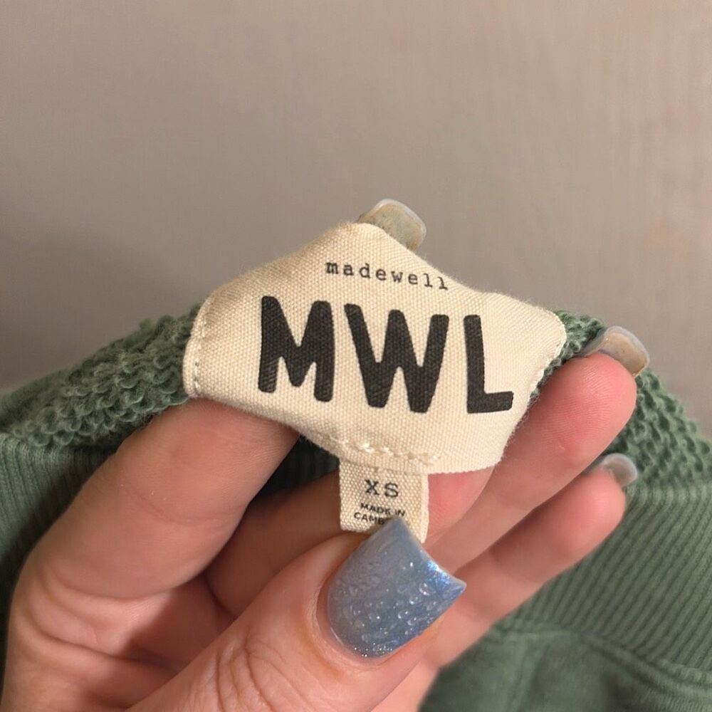 ✨Madewell MWL Airyterry Stitched-Pocket Hthr Versailles Green Sz XS Sweatshorts✨ - Picture 7 of 8